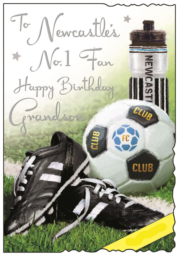 Jonny Javelin Newcastle's No 1 Fan Grandson Football Birthday Card