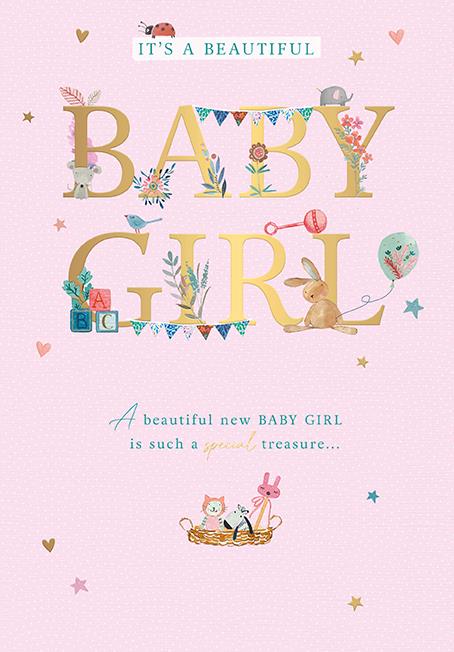 Words n Wishes Baby Girl Card