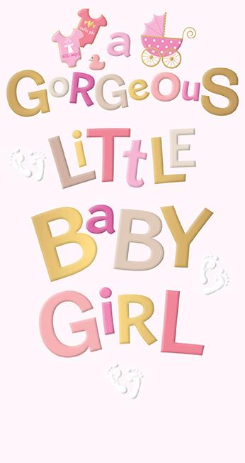 Words n Wishes Baby Girl Card