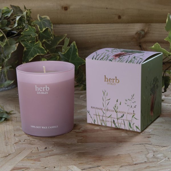 Herb London Rhubarb & Fresh Garden Mint Candle