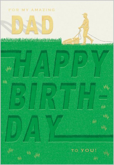 Abacus Lawn Mower Dad Birthday Card