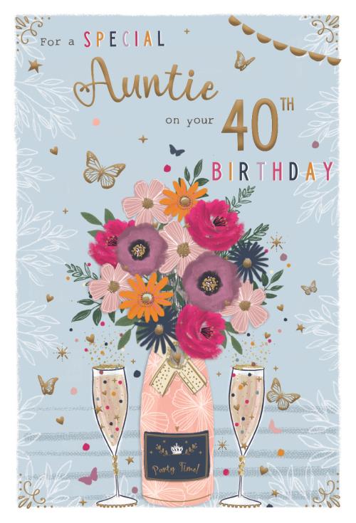 ICG Auntie 40th Birthday Card