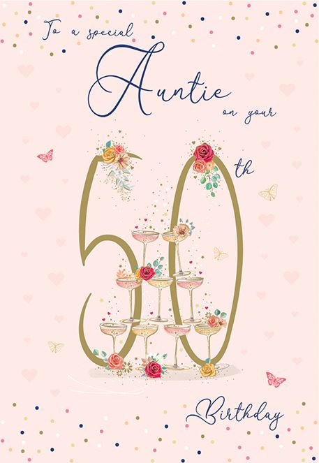 ICG Auntie 50th Birthday Card