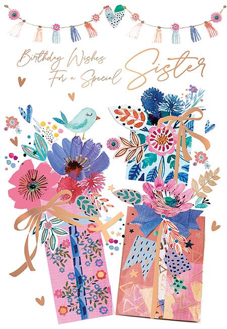 Words & Wishes Sister Birthday Card