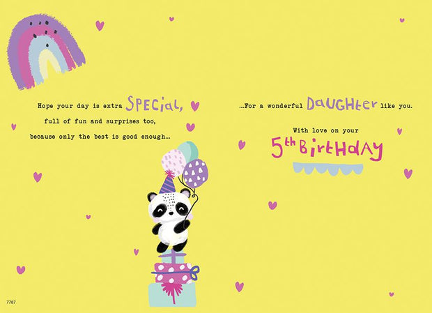 ICG Daughter 5th Birthday Card