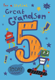 ICG Great Grandson 5th Birthday Card