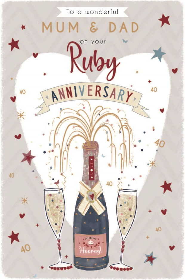 ICG Mum & Dad Ruby Anniversary Card