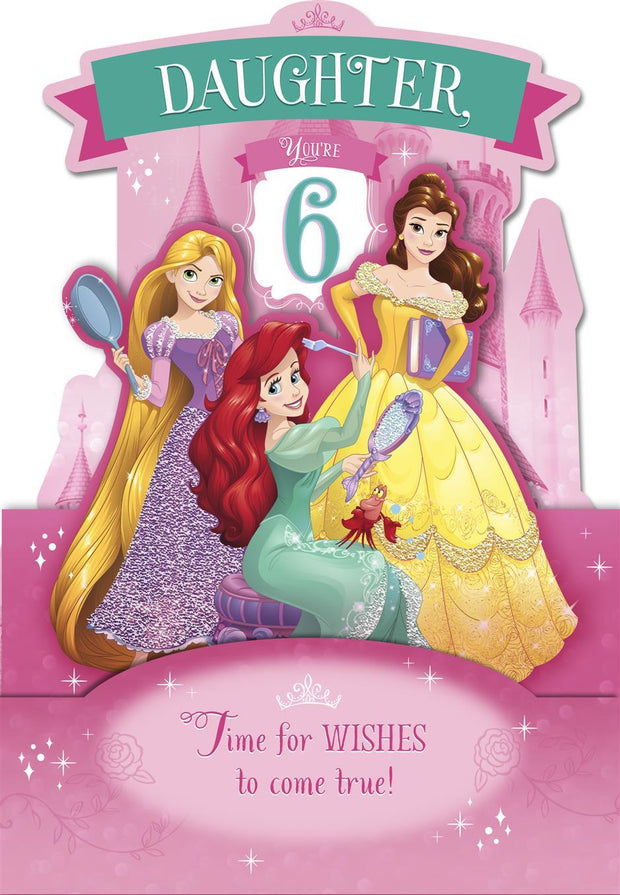 Hallmark Disney Princesses Daughter 6th Birthday Card