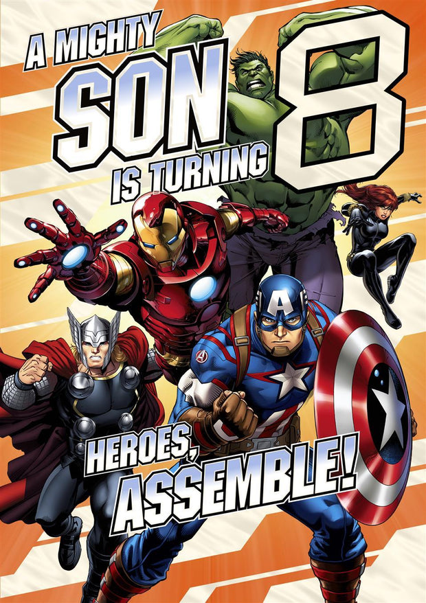Hallmark Marvel Avengers Assemble Son 8th Birthday Card