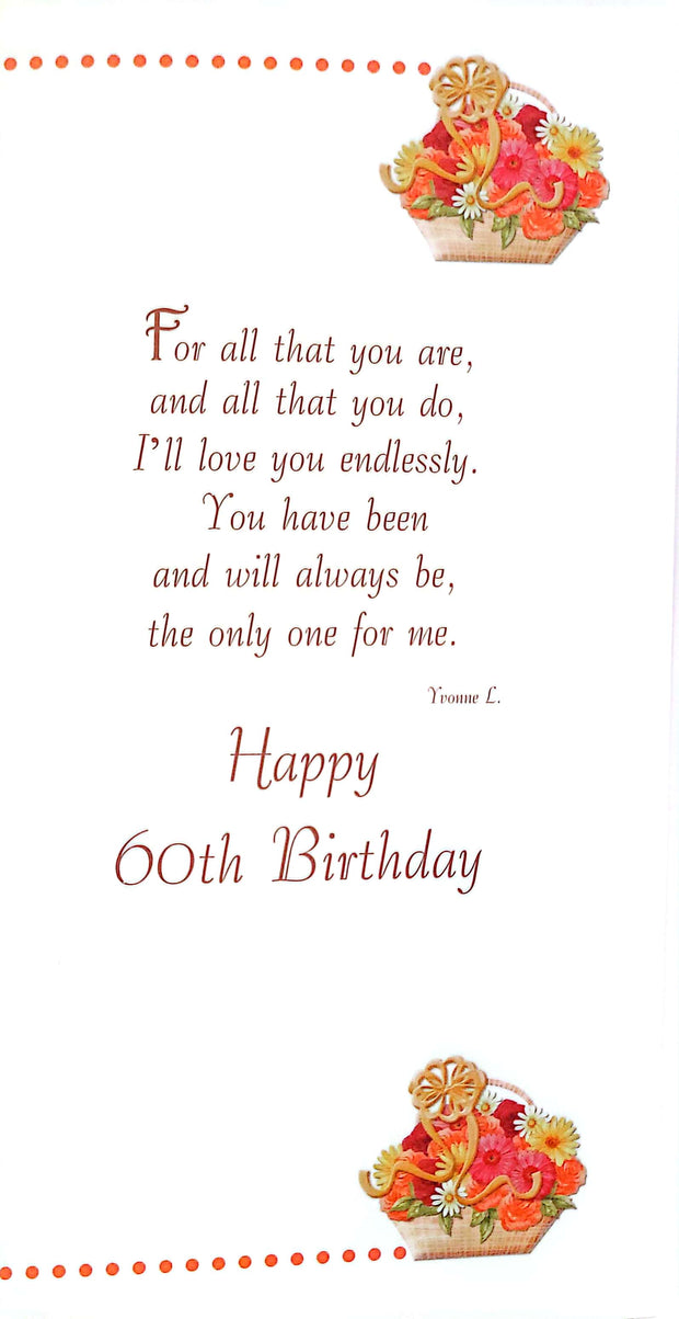 Sensations Wife 60th Birthday Card