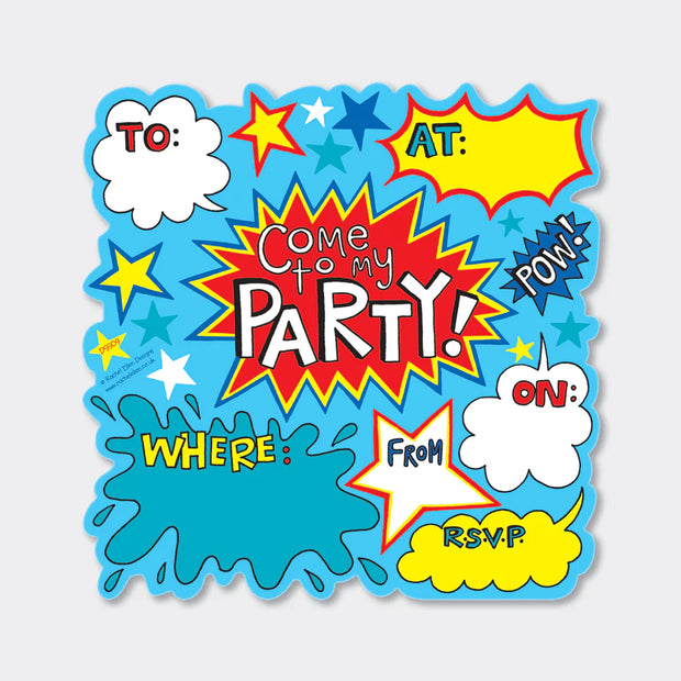 Rachel Ellen Super Hero Party Invitations Pack of 8