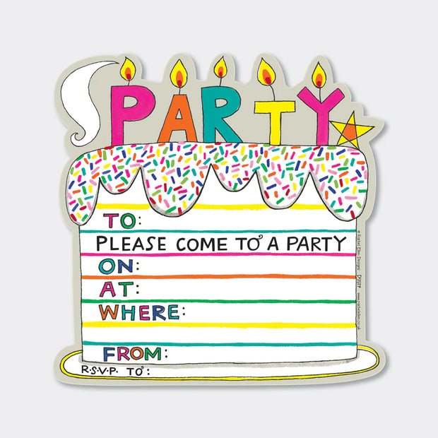 Rachel Ellen Cake Party Invitations Pack of 8