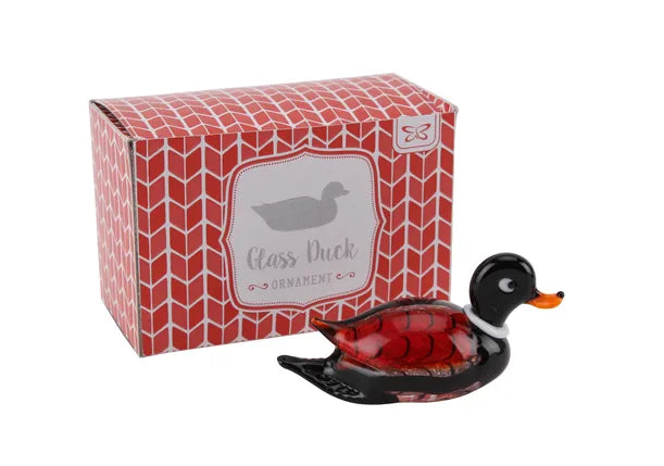 Red Duck Glass Ornament