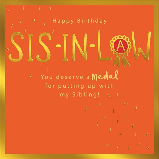 Mint Sister In Law Birthday Card