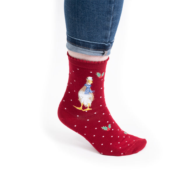 Wrendale "Christmas Scarves" Duck Socks