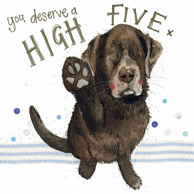 Alex Clark High Five Dog Blank Card