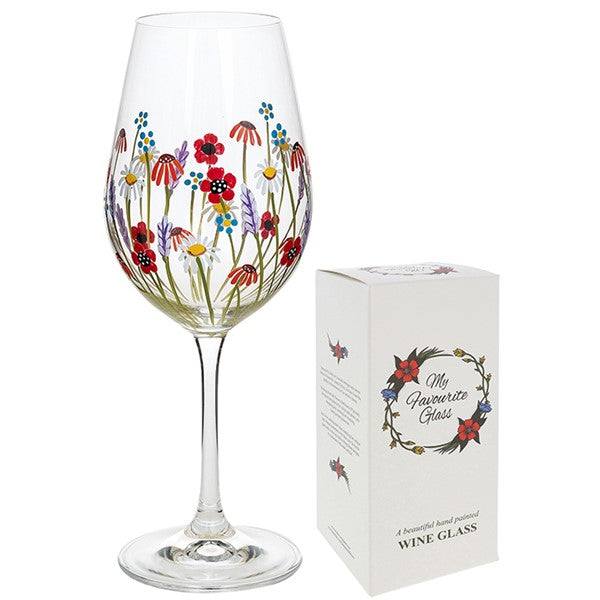 Poppy Meadow Wine Glass