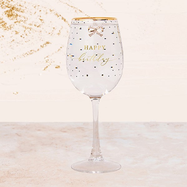 Madelaine By Hearts Designs Happy Birthday Wine Glass