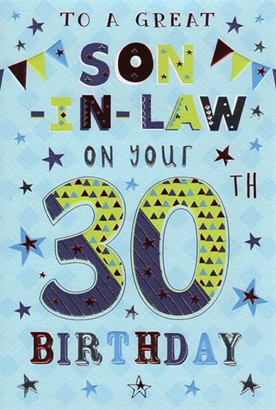 ICG Son in Law 30th Birthday Card
