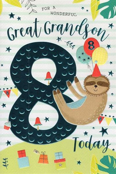 ICG Great Grandson 8th Birthday Card