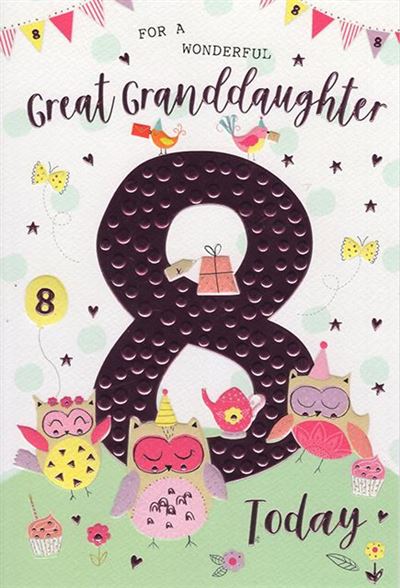 ICG Great Granddaughter 8th Birthday Card