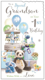 Jonny Javelin Grandson 1st Birthday Card