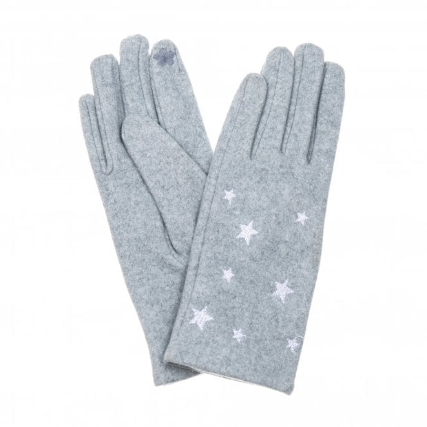 Grey Ladies Star Gloves