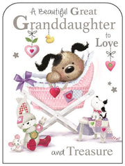 Jonny Javelin Birth of Your Great Granddaughter Card