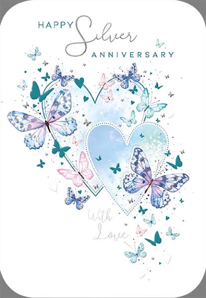 Noel Tatt Silver Wedding Anniversary Card