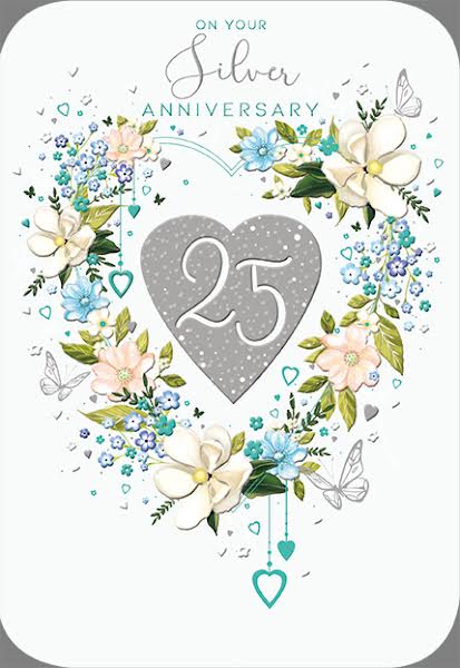 Noel Tatt Silver Wedding Anniversary Card