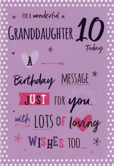 ICG Granddaughter 10th Birthday Card