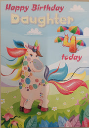 Cardigan Cards Daughter 4th Birthday Card