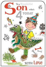 Jonny Javelin Son 4th Birthday Card