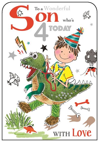 Jonny Javelin Son 4th Birthday Card