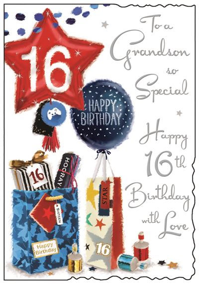 Jonny Javelin Grandson 16th Birthday Card