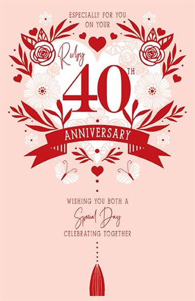 Paper Rose Your Ruby Anniversary Card