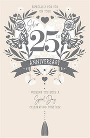 Paper Rose Your Silver Anniversary Card