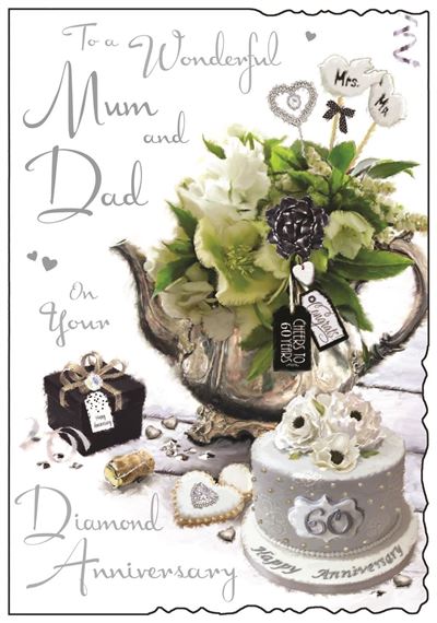 Jonny Javelin Mum & Dad Diamond Anniversary Card