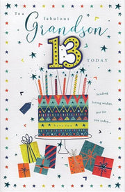 ICG Grandson 13th Birthday Card