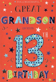 ICG Great Grandson 13th Birthday Card