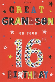 ICG Great Grandson 16th Birthday Card