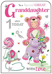 Jonny Javelin Great Granddaughter 1st Birthday Card
