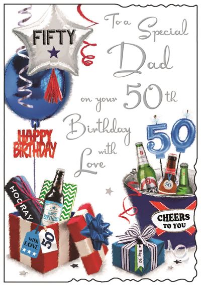 Jonny Javelin Dad 50th Birthday Card