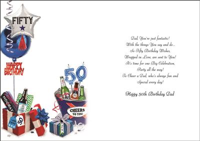 Jonny Javelin Dad 50th Birthday Card