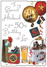 Jonny Javelin Husband 50th Birthday Card