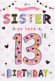 ICG Sister 13th Birthday Card