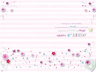 ICG Daughter 4th Birthday Card