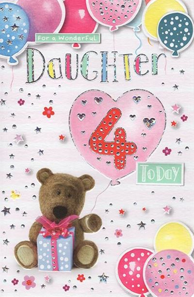 ICG Daughter 4th Birthday Card