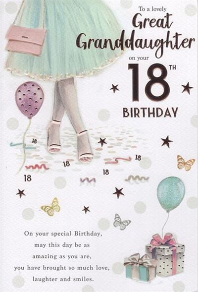 ICG Great Granddaughter 18th Birthday Card