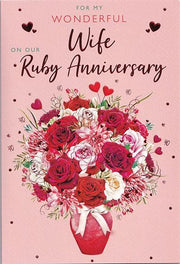 ICG Wife Ruby Anniversary Card